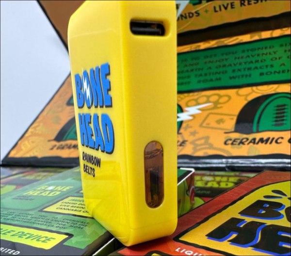 Bonehead 2g disposable for sale, this carts are known for their high potency, typically containing THC levels ranging from 70% to 90% or higher.............