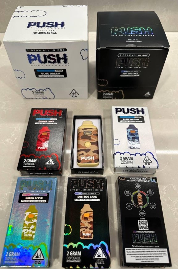 2g Push Disposable For Sale! It offers a sleek and convenient vaping experience for those who value quality and simplicity. Featuring a potent 2-gram