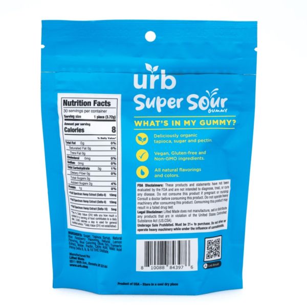 Buy Urb Delta 8 Gummies Online! Urb Delta 8 / Delta 9 / Delta 10 THC Super Sour Gummies in Blue Razz and Lemon are a delicious and potent way to experience