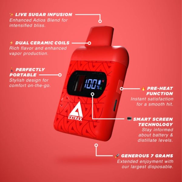 Buy Extrax Adios Mf Online! This is a premium disposable vape device designed for users seeking a potent and flavorful experience......