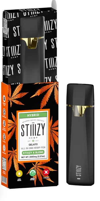 Stiiizy X Blend For Sale! With a 2-gram (2000mg) capacity, the Stiiizy X Blend All-In-One Pen is a high-end disposable vape pen that contains a combination